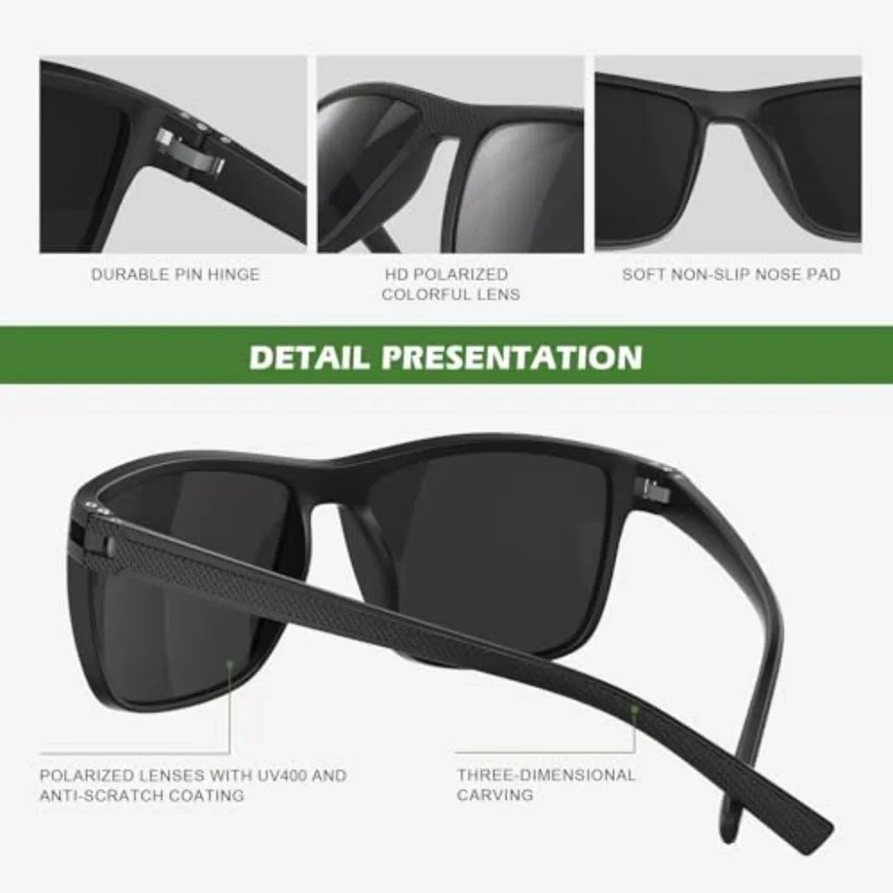 Polarized Sports Sunglasses UV Protection Lightweight Driving Fishing Golf